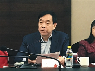 3月6日，河北代表团分组审议政府工作报告，陈国鹰在发言。新京报记者 黄颖 摄